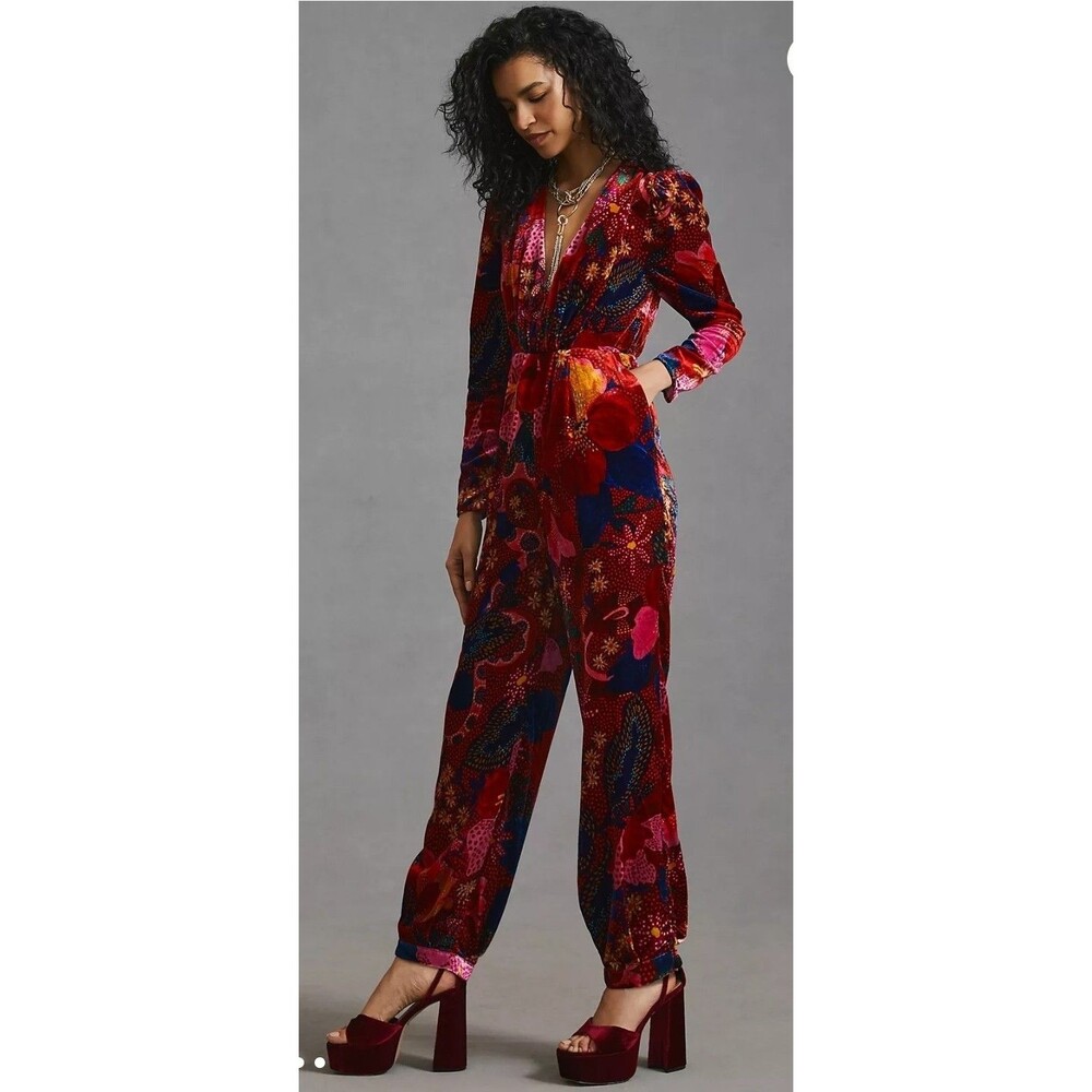 Anthropologie X Farm Rio Snake Jumpsuit Large Multicolor NWT $310 - Picture 1 of 7